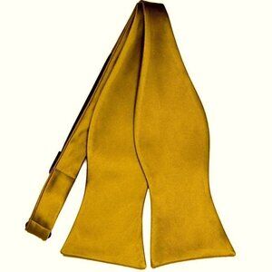 Silky Gold Bow Tie, Classic Men's Formal Wedding Bridal Dinning